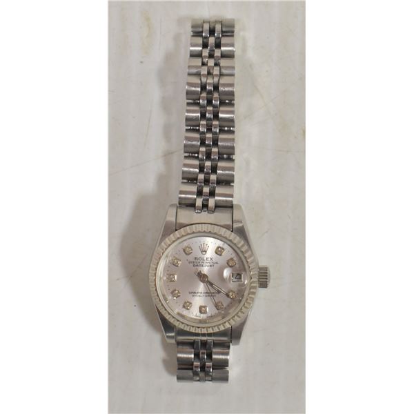 LADIES ROLEX OYSTER PERPETUAL DATEJUST WATCH