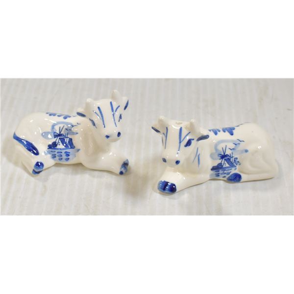 DELFT COW SALT/PEPPER SHAKERS SET