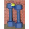 Image 1 : PAIR OF 10 LB RUBBER DUMBELLS