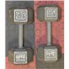 Image 1 : PAIR OF 35 LB STEEL DUMBELLS