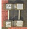 Image 1 : PAIR OF 40 LB STEEL DUMBELLS