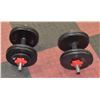 Image 1 : PAIR OF 40 LB ADJUSTABLE DUMBELLS