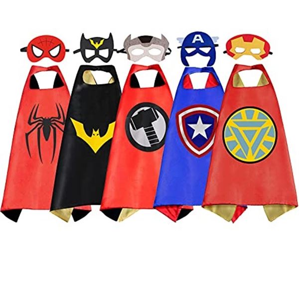 LOT OF 5 NEW KIDS SUPERHERO HALLOWEEN COSTUMES