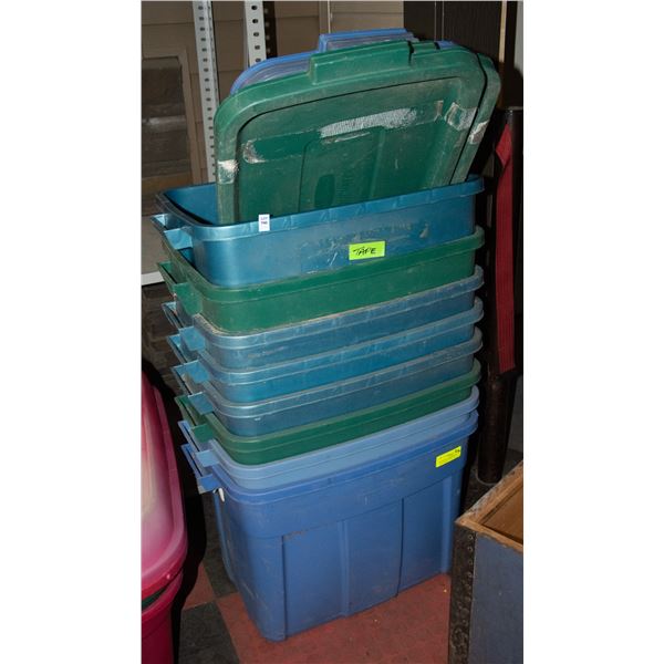 BUNDLE OF 8 RUBBERMAID ROUGHNECK TOTES