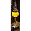 Image 1 : COAL OIL LAMP - TALL - YELLOW BASE