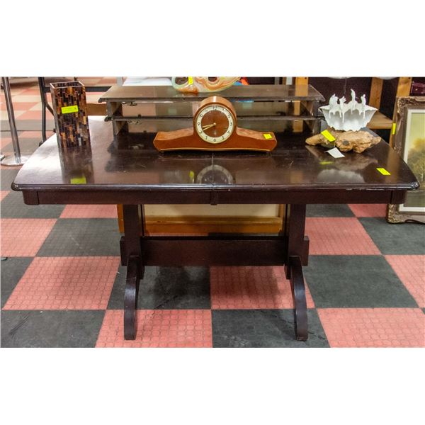 SOLID DARK WOOD TWIN PEDESTAL DINING ROOM