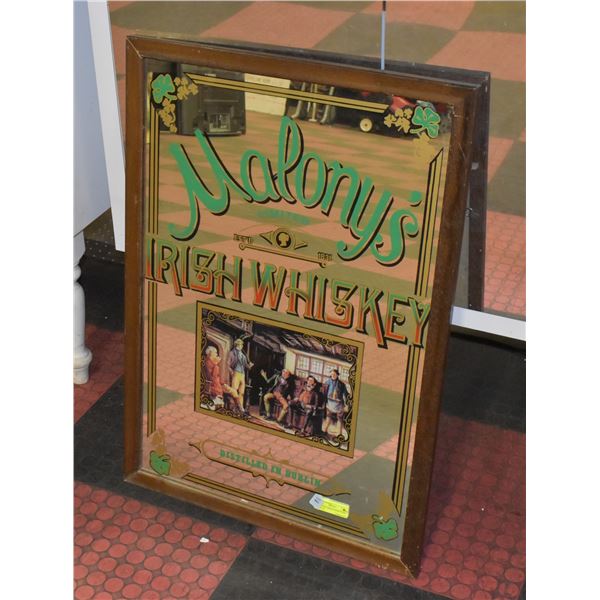 UNCLAIMED MALONYS IRISH WHISKY MIRROR BAR PICTURE