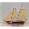 Image 1 : LARGE 2FT WOOD SAIL SHIP MAHOGANY ON STAND