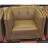 Image 2 : NEW GENUINE LIGHT BROWN LEATHER LOVESEAT AND CHAIR