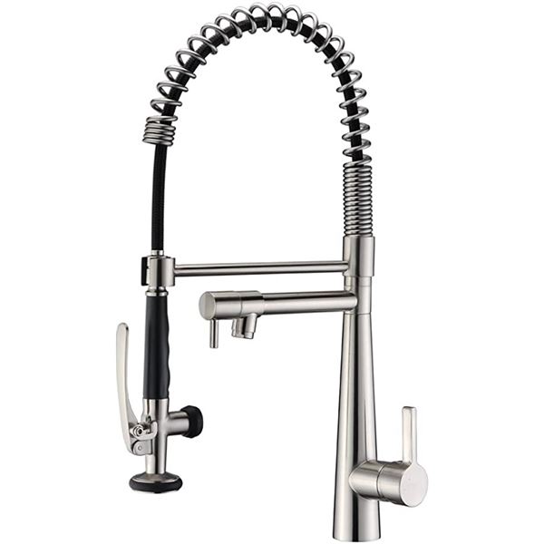 HUASONG BRUSHED NICKEL GREY HANDLE FAUCET SET