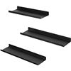 Image 1 : 3 NEW BLACK WOOD FLOATING SHELVES