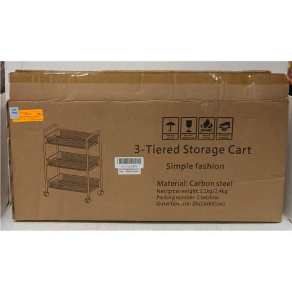 BRAND NEW 3 TIERED STORAGE UTILITY CART ON WHEELS