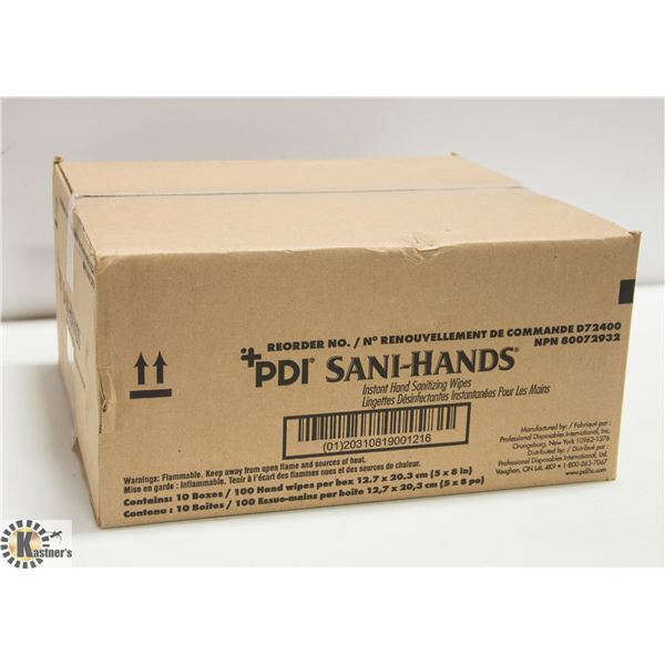 NEW CASE OF PDI SANI-HANDS INDIVIDUALLY PACKAGED