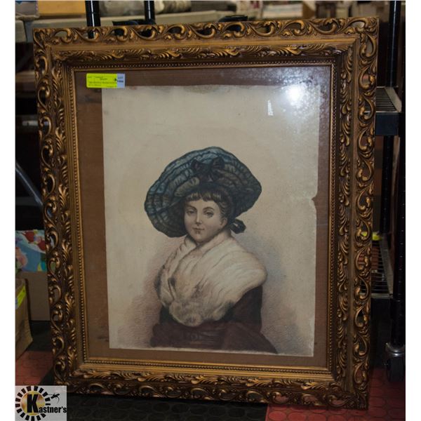 1886 ORIGINAL FRAMED PAINTING BY A J BRAGG