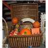 Image 1 : LARGE WICKER BASKET FULL OF FALL DECOR TOGETHER