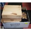 Image 1 : 4 WOODEN WINE BOXES WITH NATURAL WINE BOTTLE CORKS