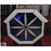 Image 1 : STAINED GLASS HEXAGON WINDOW 2' X 2'