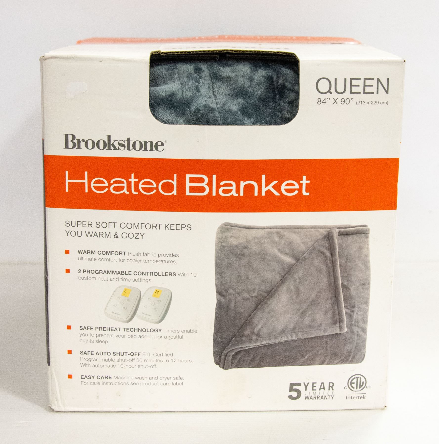 BROOKSTONE SIZE QUEEN 84" X 90" HEATED BLANKET