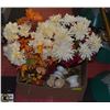 Image 1 : BOX WITH SILK FLOWERS IN POTS - 4 SMALL