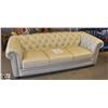 Image 1 : NEW GENUINE OFF WHITE LEATHER NAILHEAD SOFA