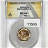 1950-D Wheat Cent ANACS-MS64RD Broadstruck Error