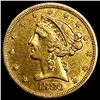 1880 $5 Gold Half Eagle CLOSELY UNCIRCULATED
