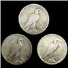 Image 2 : (3) Peace Dollars ABOUT UNCIRCULATED