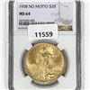 Image 1 : 1908 $20 Gold Double Eagle NGC-MS64 No Motto