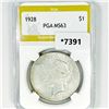 1928 Silver Peace Dollar PGA-MS63