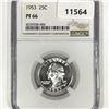 Image 1 : 1953 Washington Silver Quarter NGC-PF66