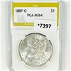 1887-O Morgan Silver Dollar PGA-MS64