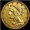 Image 1 : 1882 $5 Gold Half Eagle UNCIRCULATED