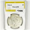 1934-S Silver Peace Dollar PGA-AU50