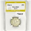 1928-S Standing Liberty Quarter PGA-MS63 50% FH