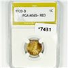 1920-D Wheat Cent PGA-MS65+ RED