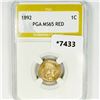 1892 Indian Head Cent PGA-MS65 RED