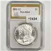 Image 1 : 1882-CC Morgan Silver Dollar PGA-MS64