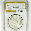 Image 1 : 1922 Silver Peace Dollar PGA-MS64