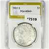Image 1 : 1921-S Morgan Silver Dollar PGA-MS64+