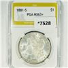 1881-S Morgan Silver Dollar PGA-MS63+