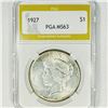 1927 Silver Peace Dollar PGA-MS63