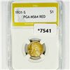 1931-S Wheat Cent PGA-MS64 RED