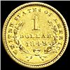 Image 2 : 1849 w/ Open Wreath Rare Gold Dollar CLOSELY