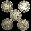Image 1 : (5) Misc 3 Cents LIGHTLY CIRCULATED