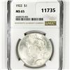 Image 1 : 1922 Silver Peace Dollar NGC-MS65