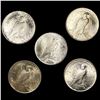 Image 2 : (5) Silver Peace Dollars UNCIRCULATED