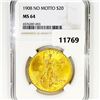 Image 1 : 1908 $20 Gold Double Eagle NGC-MS64 No Motto