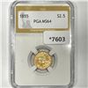 Image 1 : 1855 $2.50 Gold Quarter Eagle PGA-MS64
