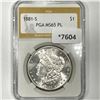 Image 1 : 1881-S Morgan Silver Dollar PGA-MS65 PL