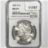 Image 1 : 1881-S Morgan Silver Dollar NGC-MS67+
